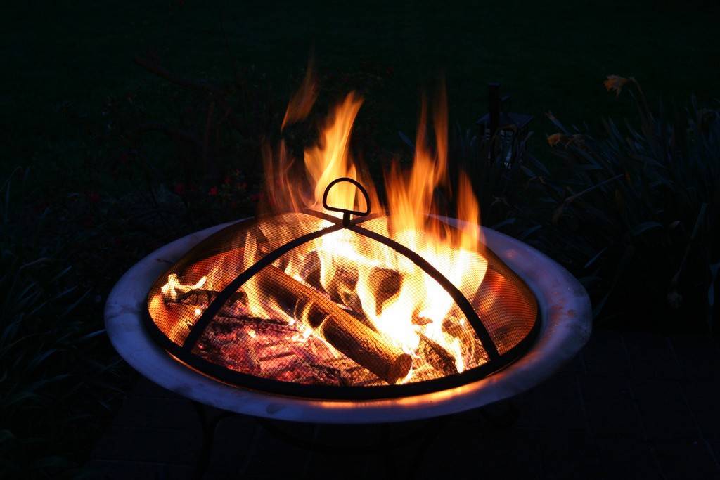 These metallic fire pits are perfect for small back yards.