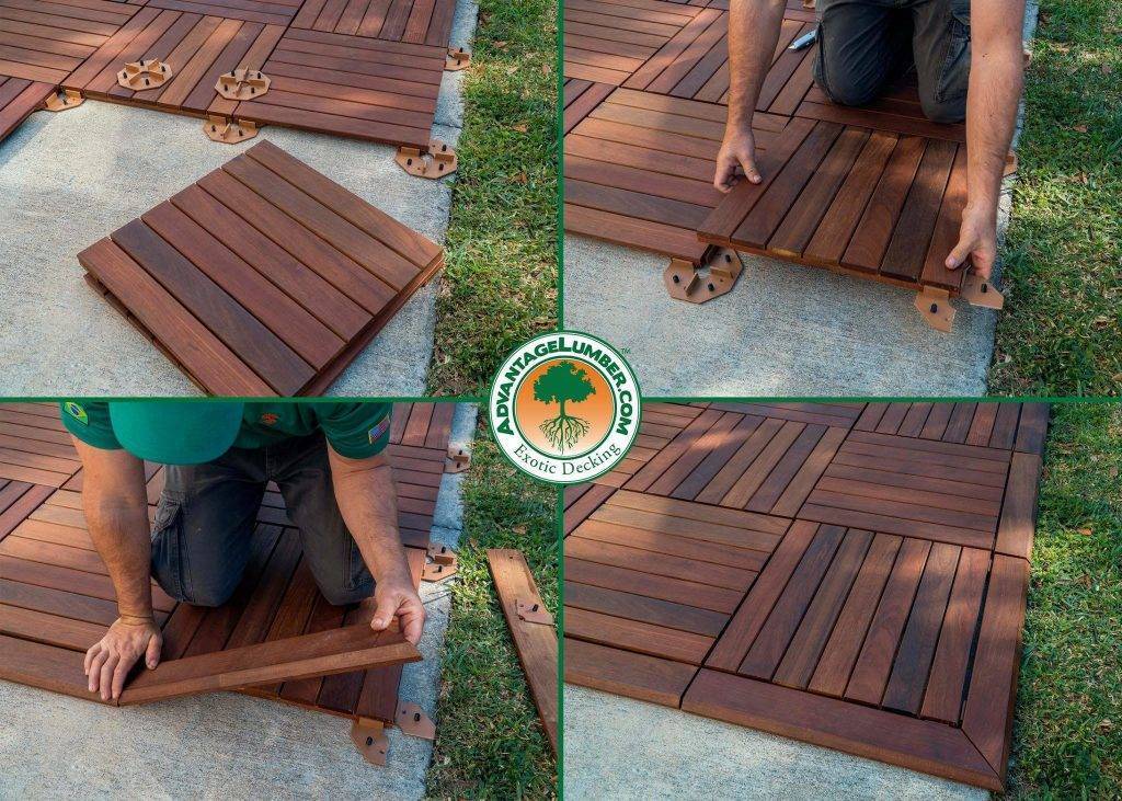 hardwood deck tiles