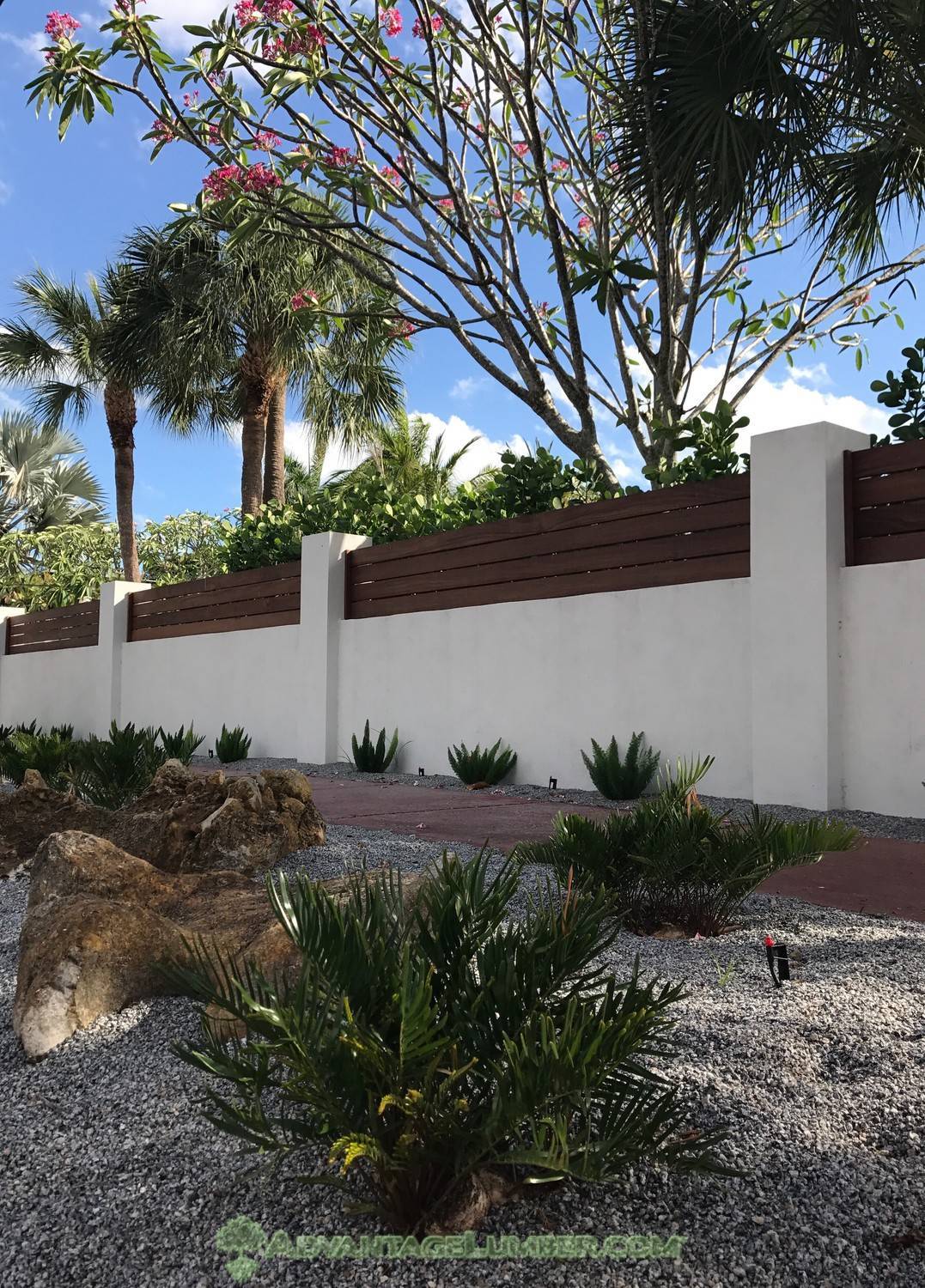 stucco wall with hardwood top