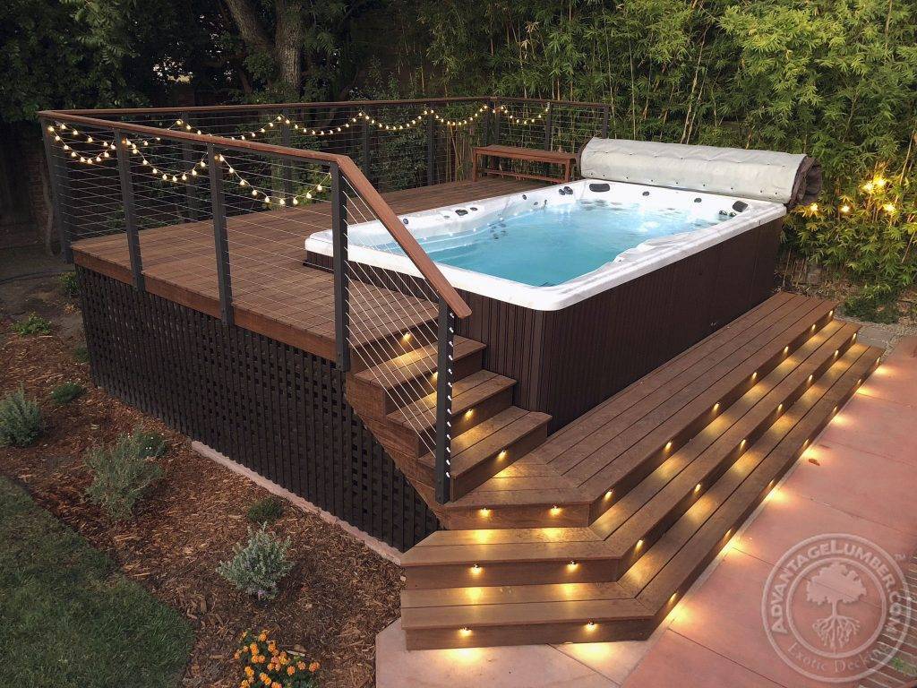 deck spa swim decking building ipe wood advantagelumber much tips