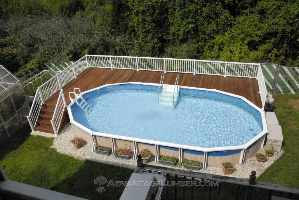 Best Decking For Above Ground Pools, Composite Decking Around Above Ground Pool