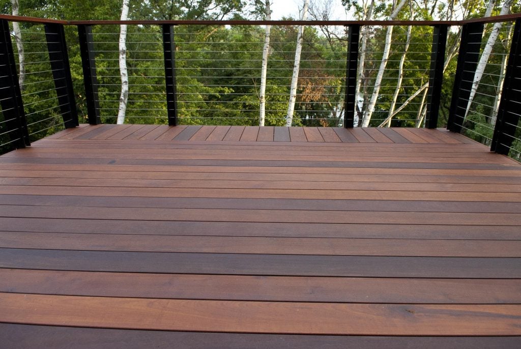 Ipe decking with cable railing