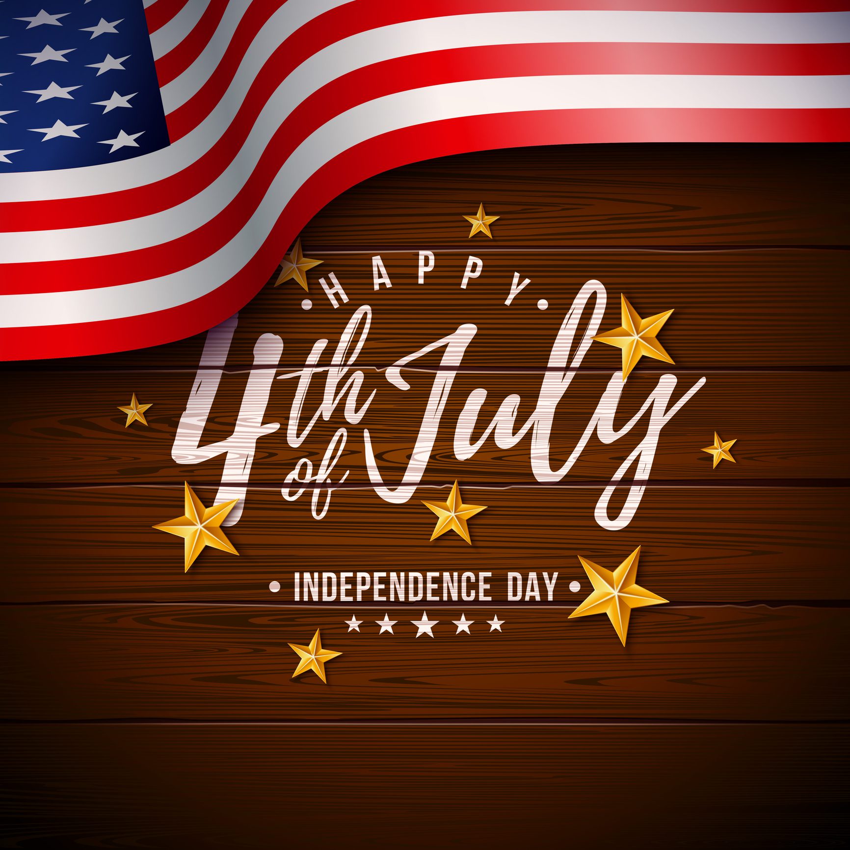 4th of July Wood Background