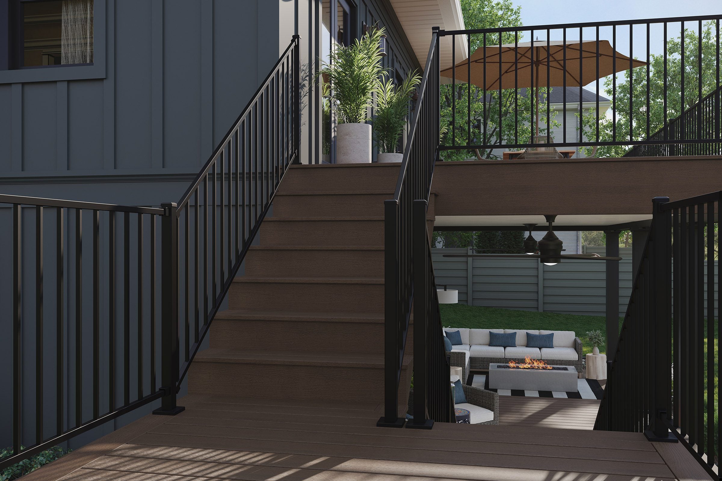 trex enhance steel deck railing