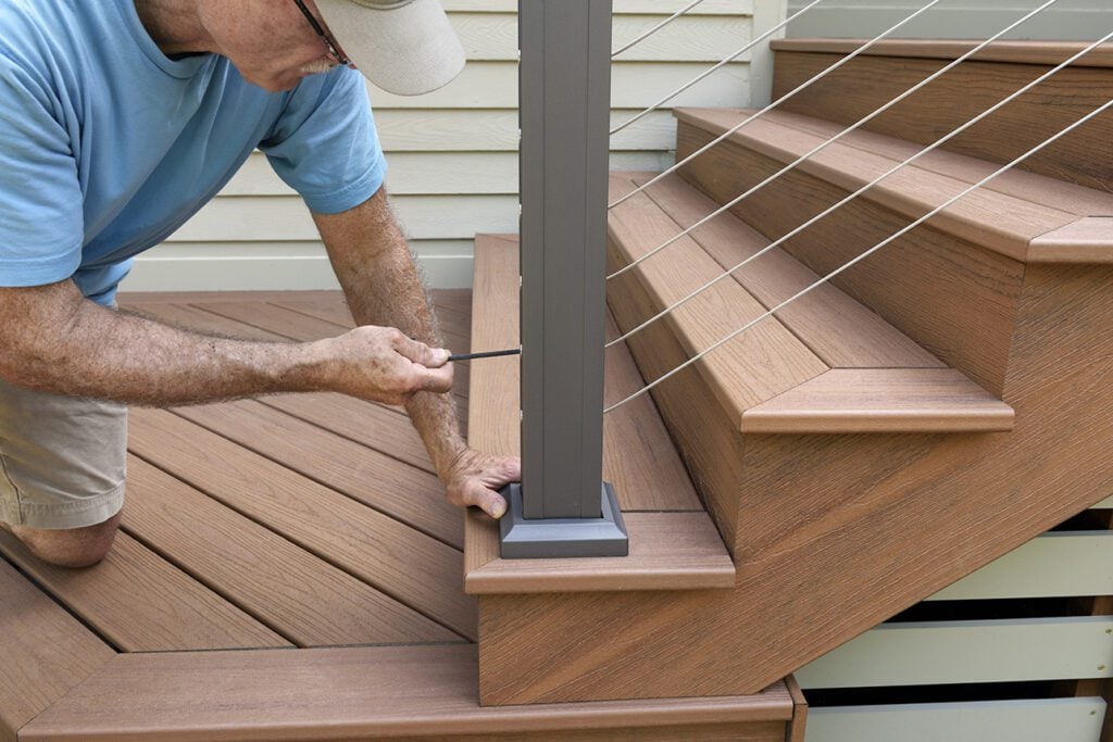 tightening cable deck railing