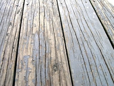 cracked and peeling deck boards