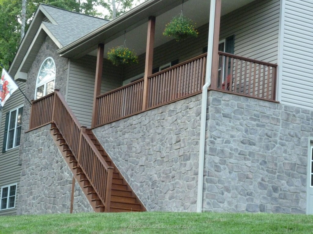 ipe deck stone skirting