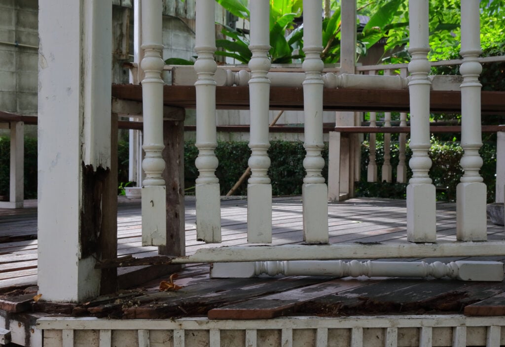 rotted deck railing